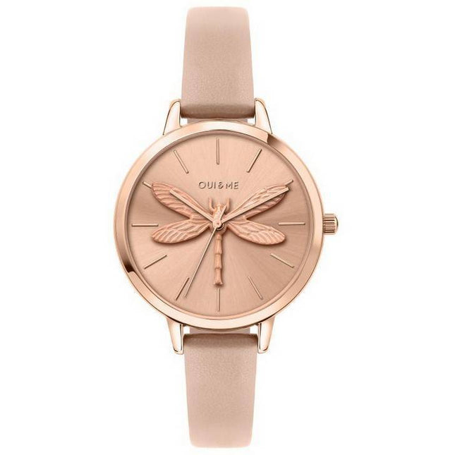 Oui & Me Amourette Rose Gold Sunray Dial Leather Strap Quartz ME010100 Women's Watch