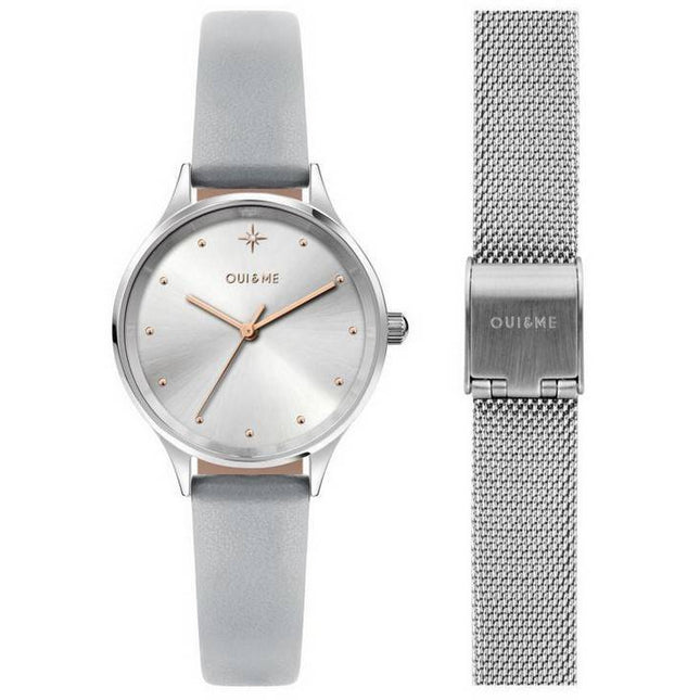 Oui  Me Bichette Silver Dial Leather Strap Quartz ME010168 Womens Watch