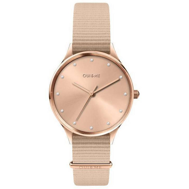 Oui  Me Petite Bichette Rose Gold Sunray Dial Nylon Strap Quartz ME010201 Womens Watch