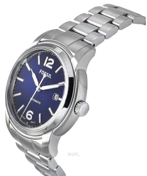 Fossil Automatic Blue Dial Fossil Heritage Stainless Steel Blue