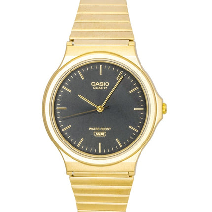 Casio Analog Gold Tone Stainless Steel Bracelet Black Dial Quartz MQ-24GA-1A Unisex Watch