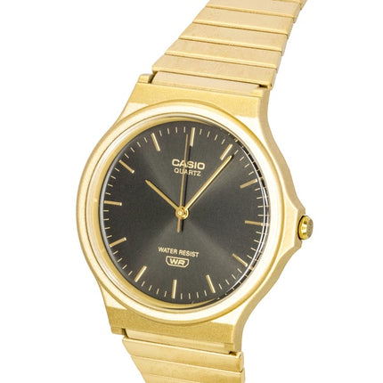 Casio Analog Gold Tone Stainless Steel Bracelet Black Dial Quartz MQ-24GA-1A Unisex Watch