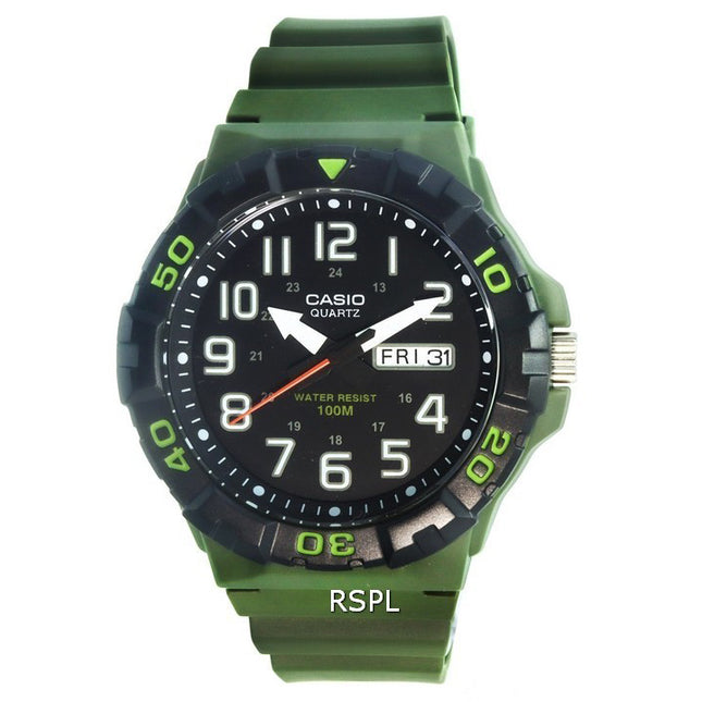 Casio Analog Army Green Resin Band Quartz MRW-210H-3A MRW210H-3 100M Mens Watch