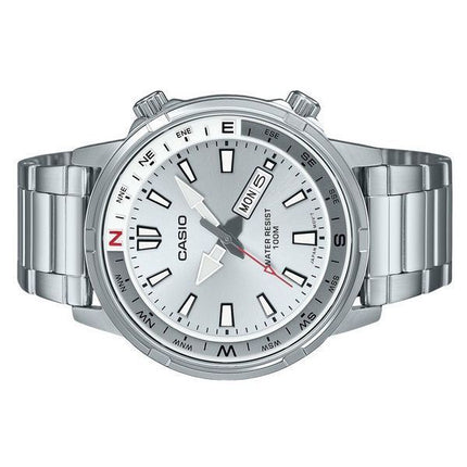 Refurbished Casio Standard Analog Stainless Steel Silver Dial Quartz MTD-130D-7AV 100M Men's Watch