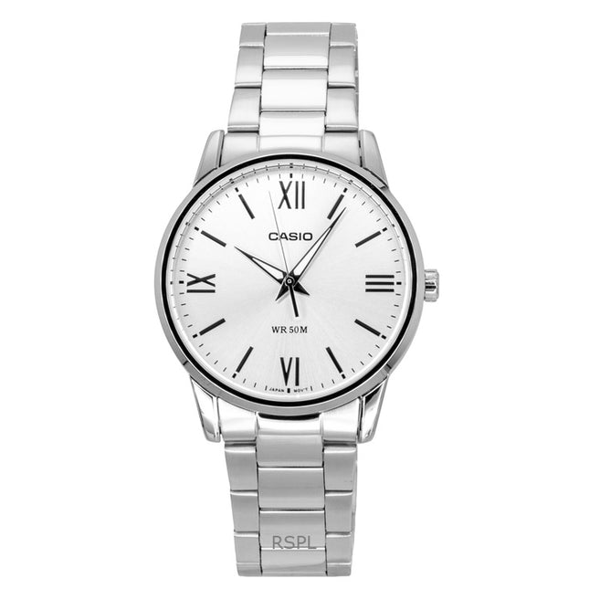 Casio Analog Stainless Steel Silver Dial Quartz MTP-1303DD-7AV Men's Watch