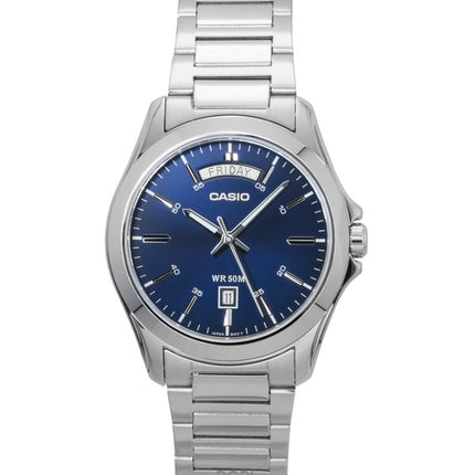 Casio Standard Analog Stainless Steel Blue Dial Quartz MTP-1370D-2A2V Men's Watch