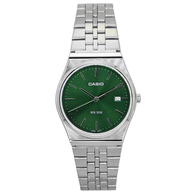 Casio Standard Analog Stainless Steel Green Dial Quartz MTP-B145D-3AV Unisex Watch