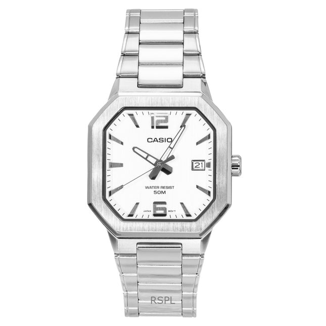 Casio Analog Stainless Steel Silver Dial Quartz MTP-B195D-7AV Men's Watch