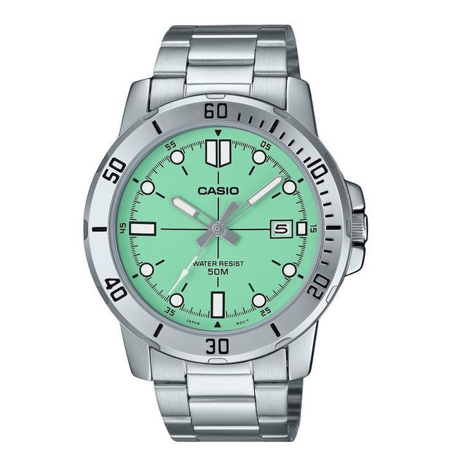 Casio Standard Analog Stainless Steel Mint Green Dial Quartz MTP-VD01D-3E1V Men's Watch