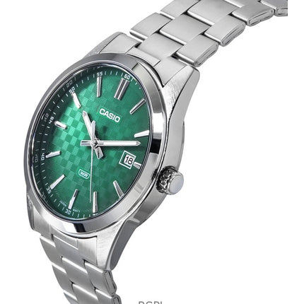 Casio Standard Analog Stainless Steel Green Dial Quartz MTP-VD03D-3A1 Men's Watch