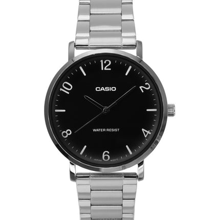 Casio Standard Analog Stainless Steel Black Dial Quartz MTP-VT03D-1B Men's Watch