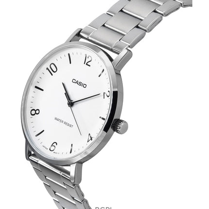Casio Standard Analog Stainless Steel White Dial Quartz MTP-VT03D-7B Men's Watch