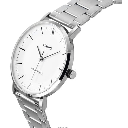 Casio Standard Analog Stainless Steel White Dial Quartz MTP-VT04D-7E Men's Watch