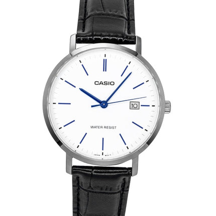Casio Analog Leather Strap White Dial Quartz MTP-VT05L-7E Men's Watch
