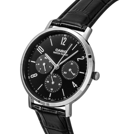 Casio Analog Leather Strap Black Dial Quartz MTP-VT06L-1B Men's Watch