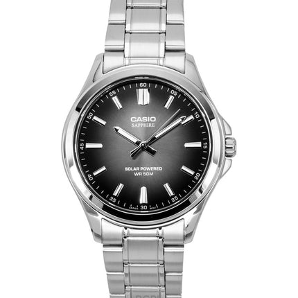 Casio Standard Analog Stainless Steel Black Dial Solar MTS-RS100D-1AV Men's Watch