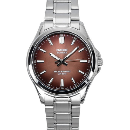 Casio Standard Analog Stainless Steel Brown Dial Solar MTS-RS100D-5A Men's Watch