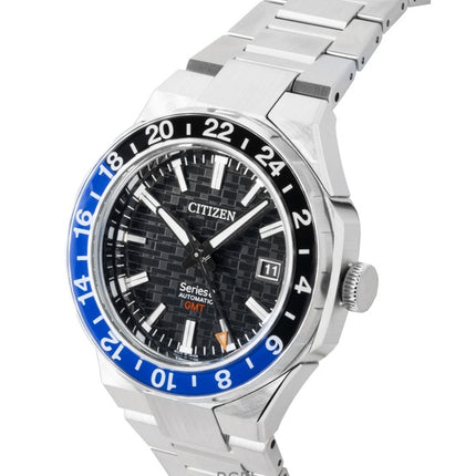 Citizen Series 8 GMT Stainless Steel Black Dial Automatic NB6031-56E 100M Men's Watch