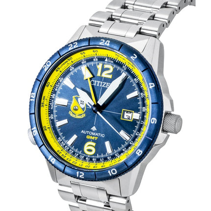 Citizen GMT Analog Stainless Steel Navy Blue Dial Automatic NB6044-54L 200M Men's Watch