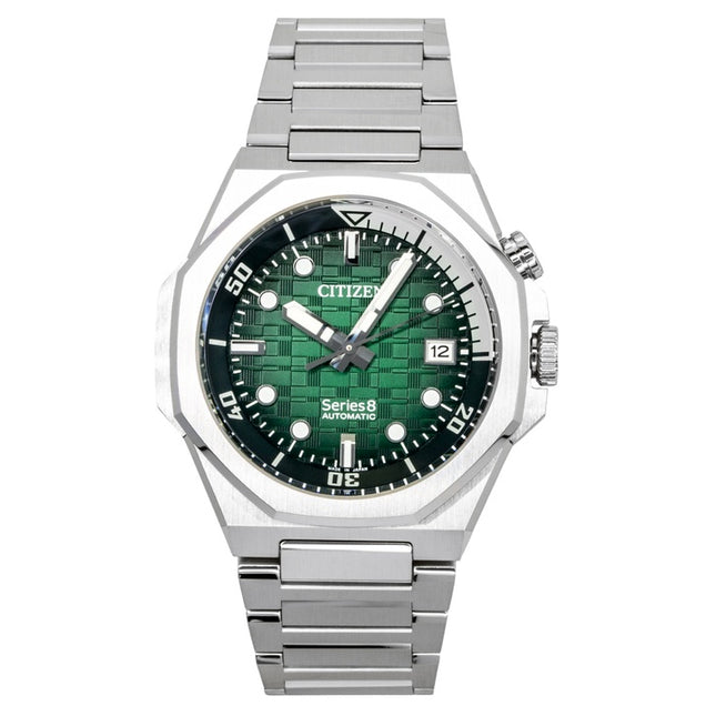 Citizen Series 8 Stainless Steel Green Dial Automatic Diver's NB6060-58X 200M Men's Watch