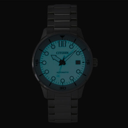 Citizen Analog Stainless Steel Turquoise Dial Automatic NJ0191-83M 100M Men's Watch
