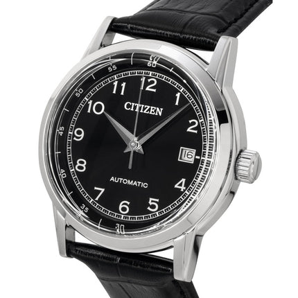 Citizen Calf Leather Strap Black Dial Automatic NJ0210-05E Men's Watch