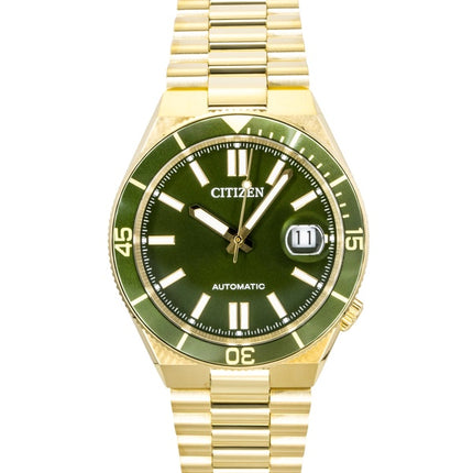 Citizen Tsuyosa Analog Gold Tone Stainless Steel Green Dial Automatic NJ0232-53X 100M Men's Watch