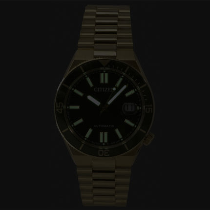 Citizen Tsuyosa Analog Gold Tone Stainless Steel Green Dial Automatic NJ0232-53X 100M Men's Watch