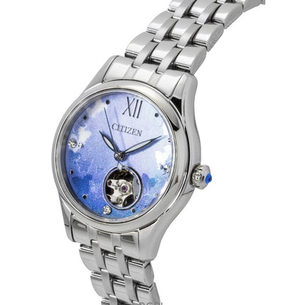 Citizen Limited Edition Stainless Steel Open Heart Light Blue Dial Automatic PR1040-88N Women's Watch