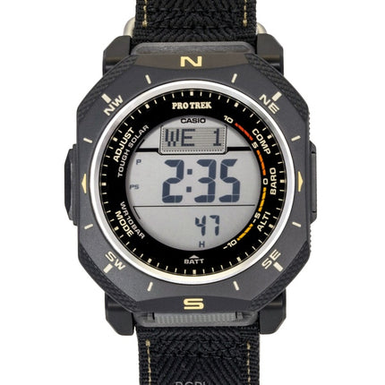Casio Pro Trek Digital Fabric Strap Solar PRG-69B-1 100M Men's Watch