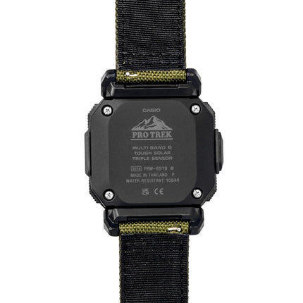 Casio Pro Trek Digital Green Cloth Strap Solar PRW-69YB-3 100M Men's Watch