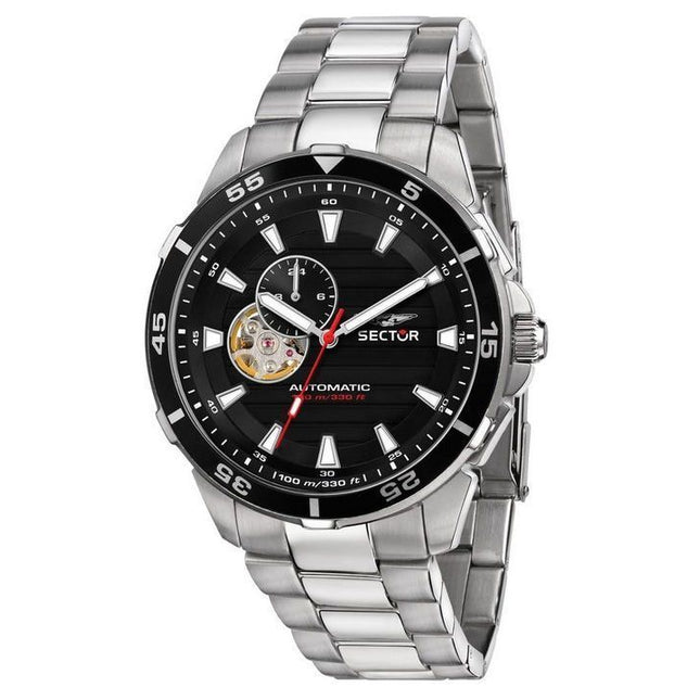 Sector ADV2500 Automatico Stainless Steel Open Heart Black Dial Automatic R3223243001 100M Mens Watch