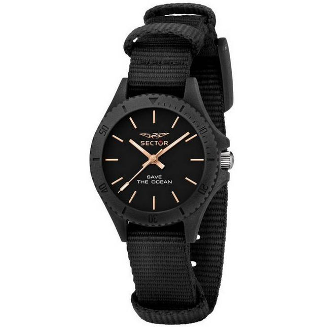 Sector Save The Ocean Black Sunray Dial Quartz R3251539501 Women's Watch