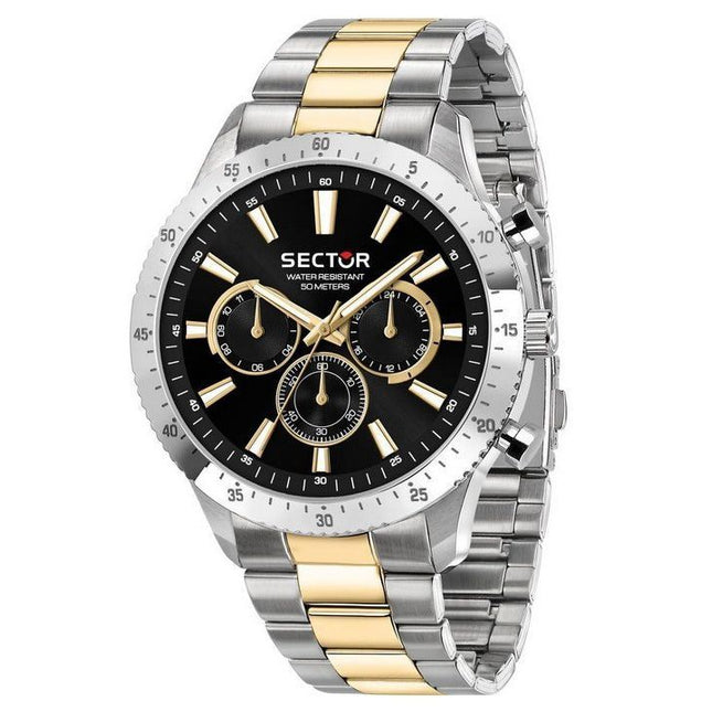 Sector 270 Multifunction Two Tone Stainless Steel Black Dial Quartz R3253578026 Mens Watch