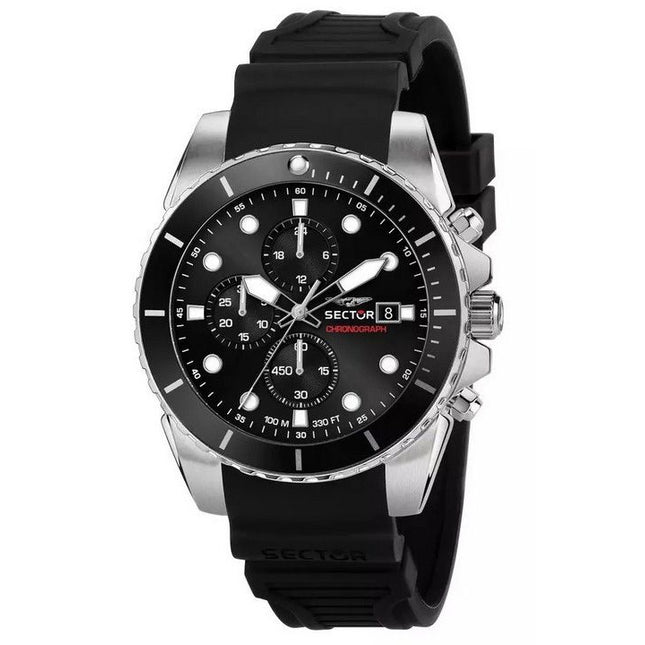 Sector 450 Chronograph Plastic Strap Black Dial Quartz R3271776011 100M Mens Watch
