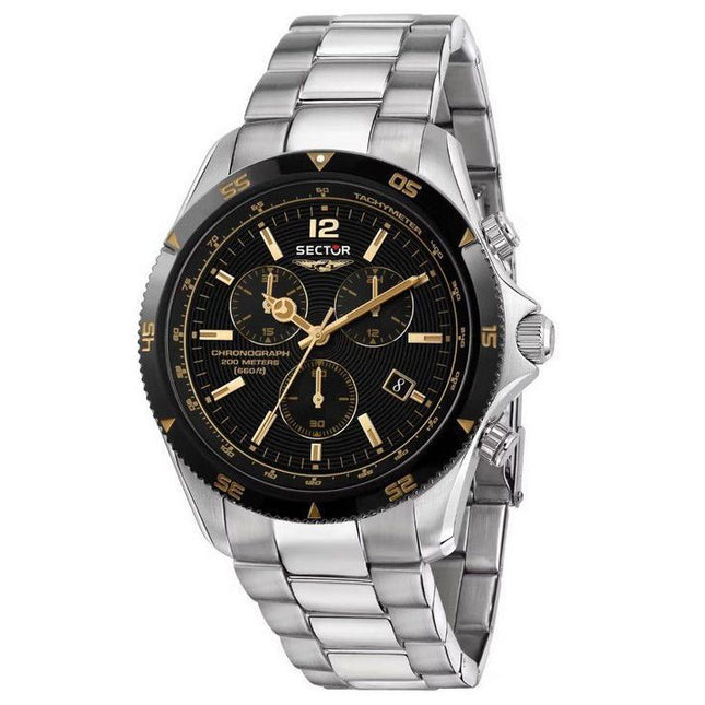 Sector 650 Chronograph Stainless Steel Black Dial Quartz Divers R3273631001 200M Mens Watch