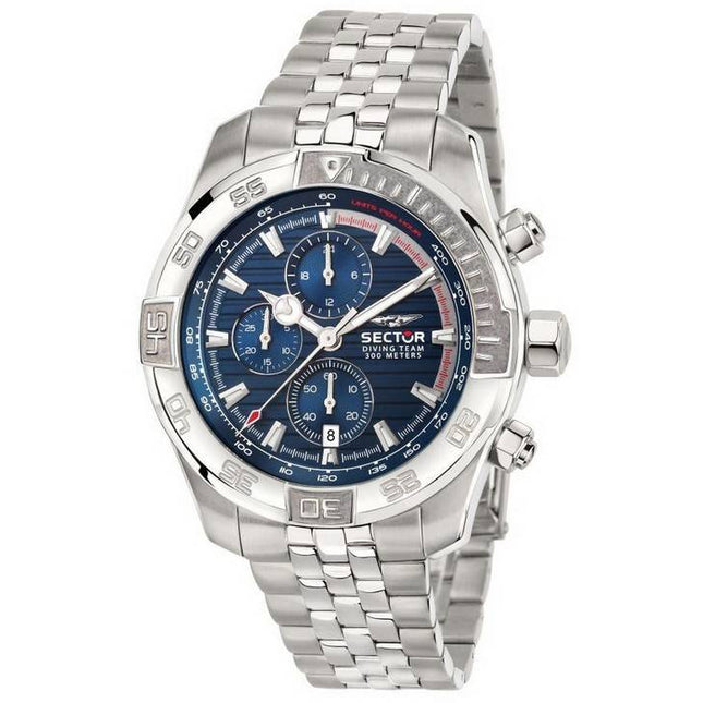 Sector Diving Team Chronograph Blue Dial Stainless Steel Diver's Quartz R3273635001 300M Men's Watch