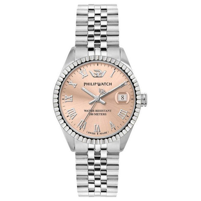 Philip Watch Caribe Stainless Steel Pink Dial Quartz R8253597578 100M Womens Watch