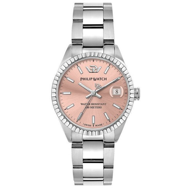 Philip Watch Caribe Urban Stainless Steel Pink Dial Quartz R8253597587 100M Womens Watch