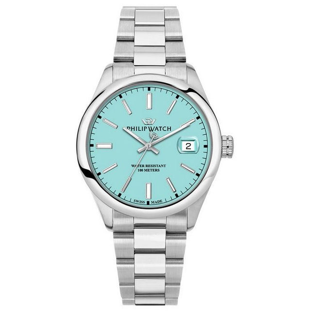 Philip Watch Caribe Urban Stainless Steel Turquoise Dial Quartz R8253597642 100M Mens Watch