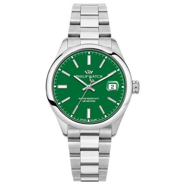 Philip Watch Caribe Urban Stainless Steel Green Dial Quartz R8253597643 100M Mens Watch