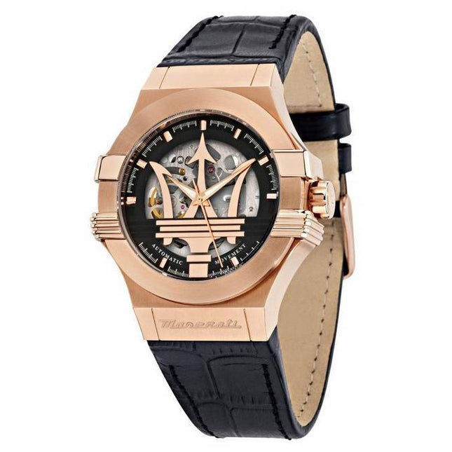 Maserati Potenza Classic Skeleton Dial Automatic R8821108039 100M Men's Watch