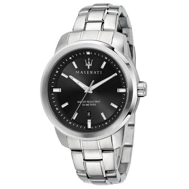 Maserati Successo Black Dial Stainless Steel Quartz R8853121006 Mens Watch