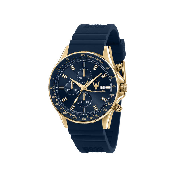 Maserati Sfida Chronograph Blue Sunray Dial Quartz R8871640004 100M Men's Watch