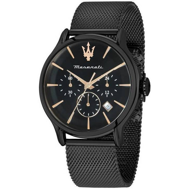 Maserati Epoca Chronograph Stainless Steel Black Dial Quartz R8873618013 100M Men's Watch