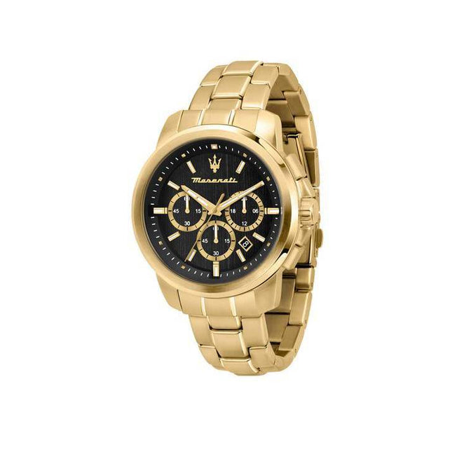 Maserati Successo Chronograph Gold Tone Stainless Steel Black Dial Quartz R8873621013 Men's Watch