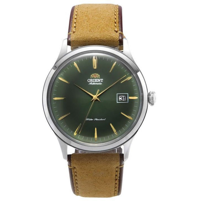 Orient Bambino Version 4 Leather Strap Green Dial Automatic RA-AC0P01E10B Men's Watch