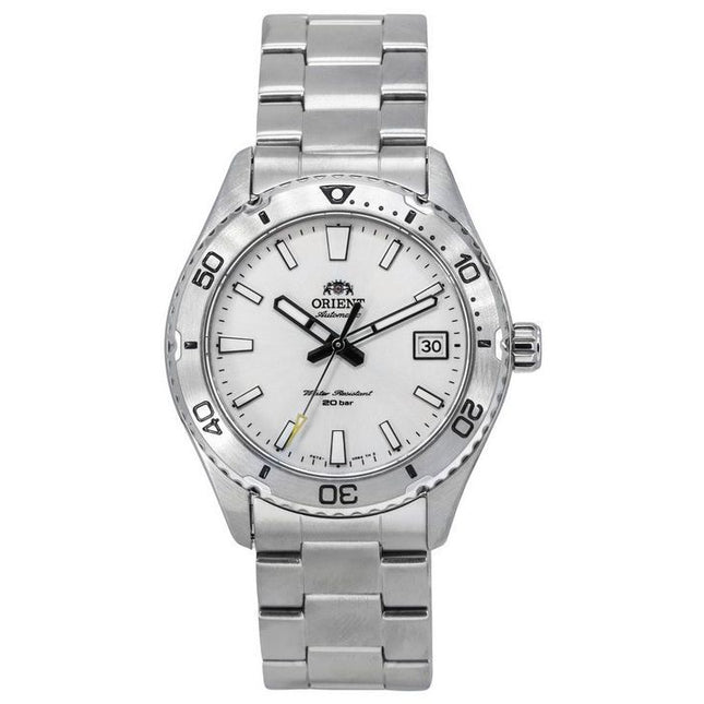 Orient Sports Mako Stainless Steel White Dial Automatic Diver's RA-AC0Q03S10B RA-AC0Q03S30B 200M Men's Watch