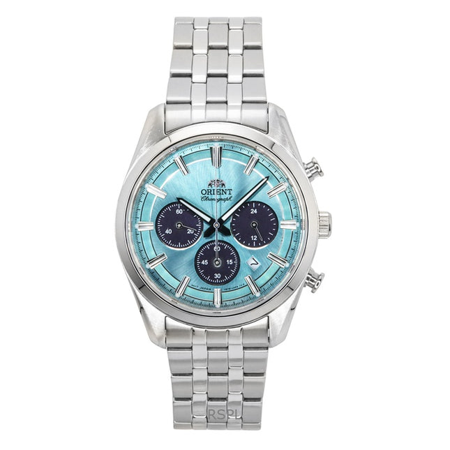 Orient Contemporary Chronograph Stainless Steel Sky Blue Dial Quartz RA-TX0304L Men's Watch