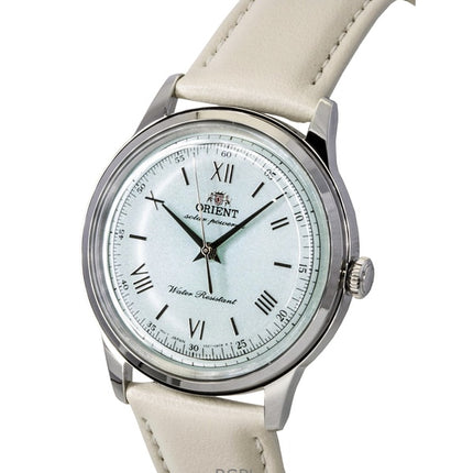 Orient Bambino Leather Strap Pale Green Dial Solar RA-WK0002E Men's Watch